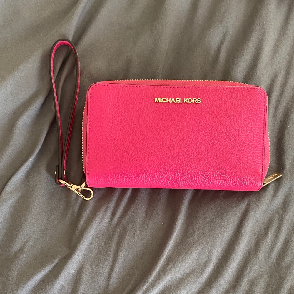 Michael Kors Fuchsia Wristlet Clutch